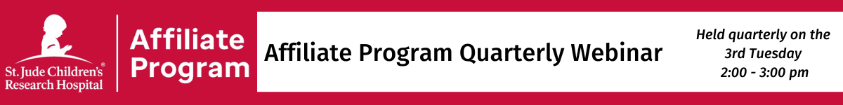 Affiliate Program Quarterly Webinar Banner